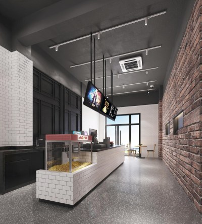 工业风电影院前厅3D模型下载